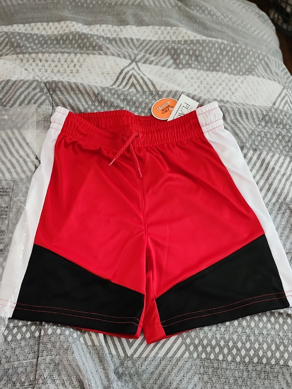 NWT! The Children's Place Quick Dry Red, Black & White Athletic Shorts; M 7/8